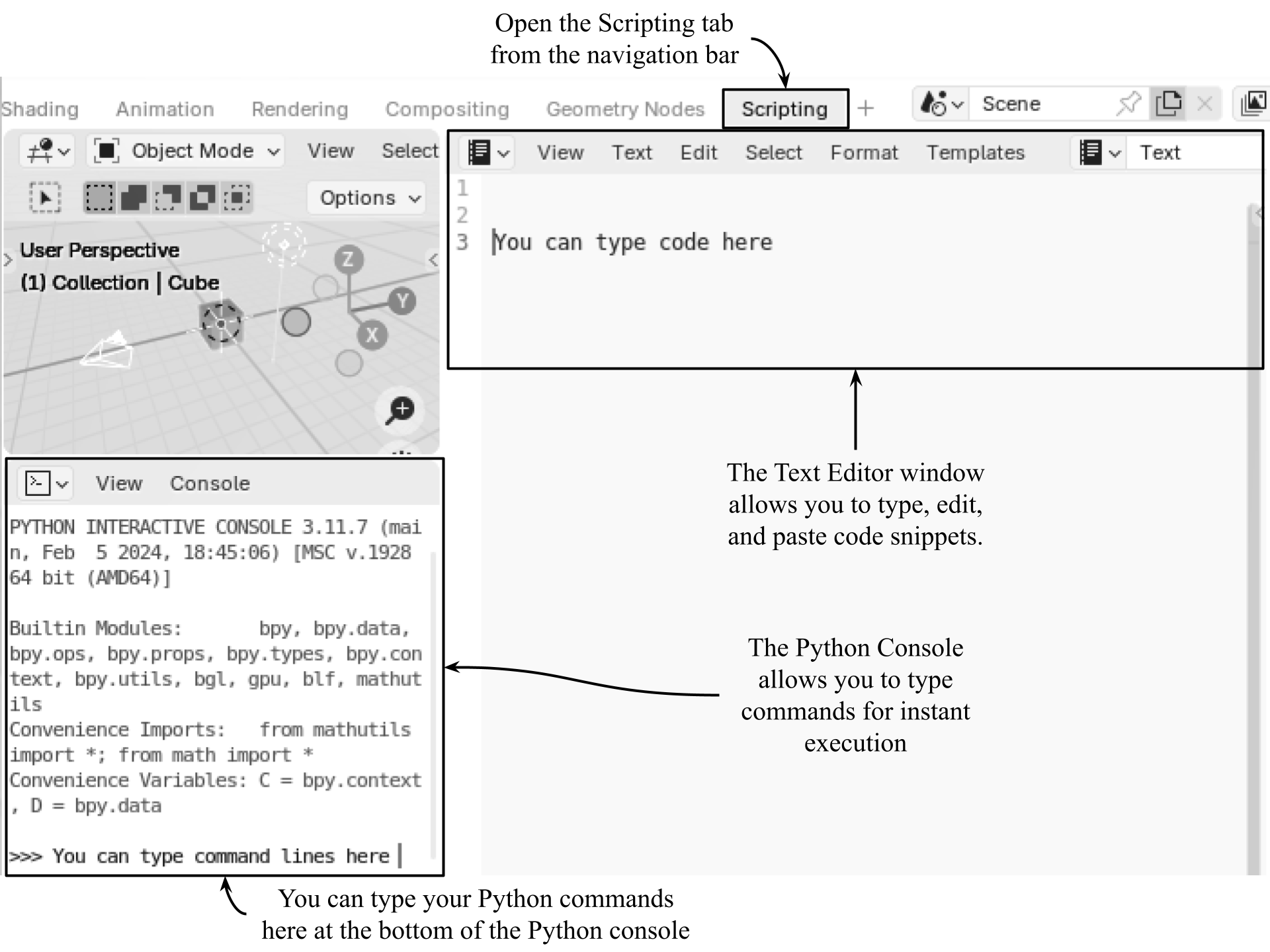 Blender Scripting Tab Interface