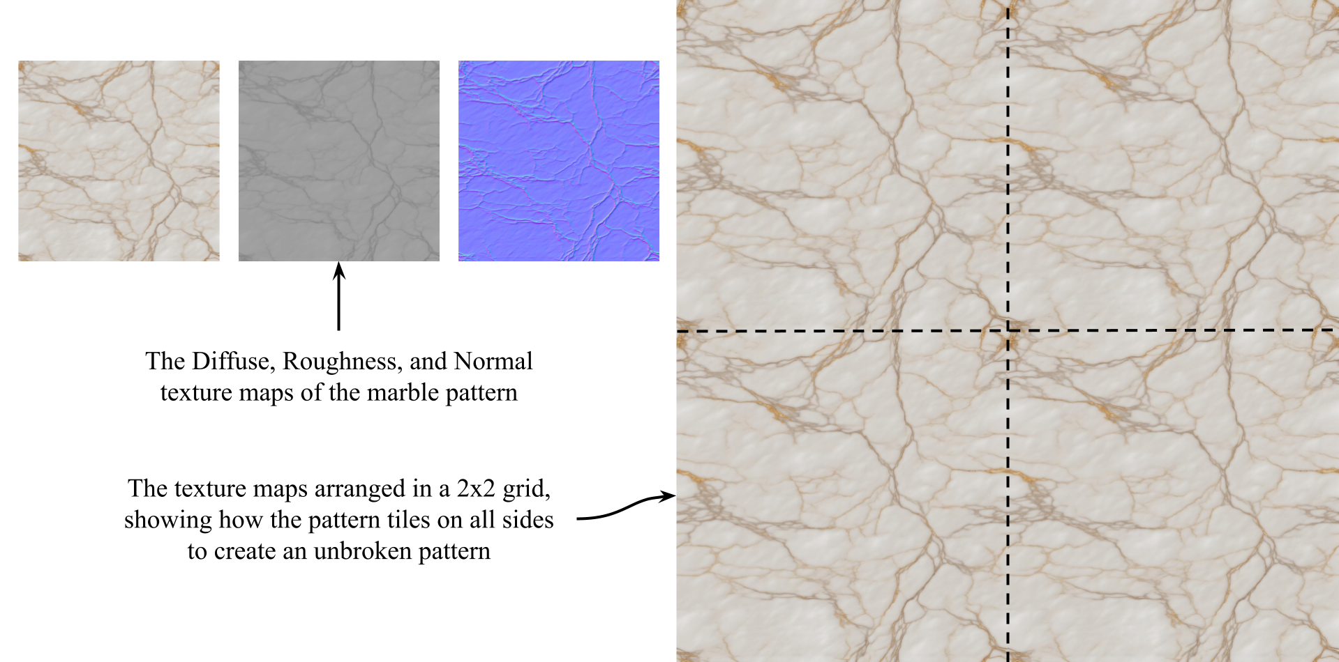 AI generated seamless marble texture on Floor.usda