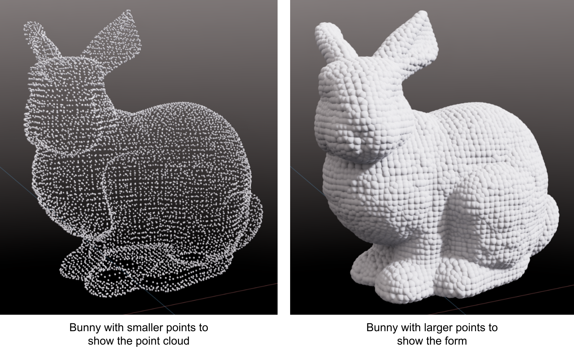 Point Cloud representation of a bunny