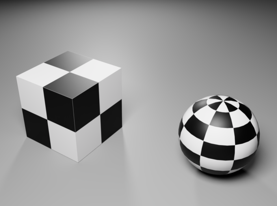 'physics.usda' stage with cube and sphere for basic physics demo