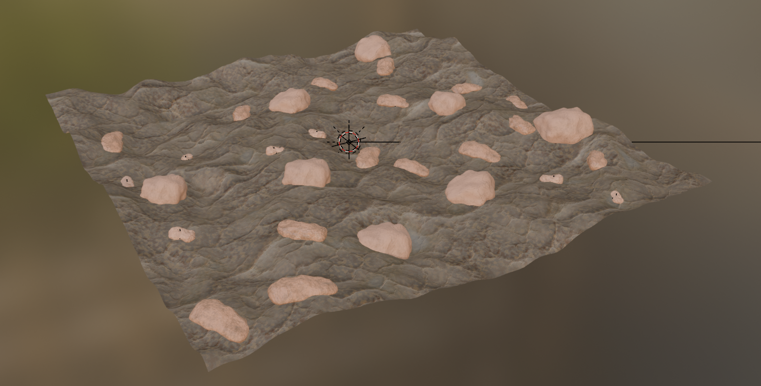 Scattered rocks on terrain