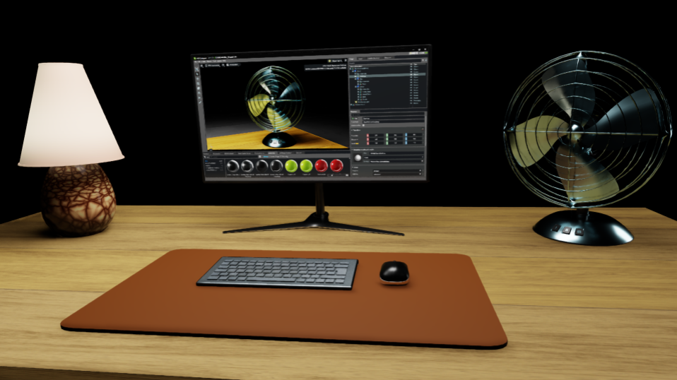 Rendering of Desktop.usda scene